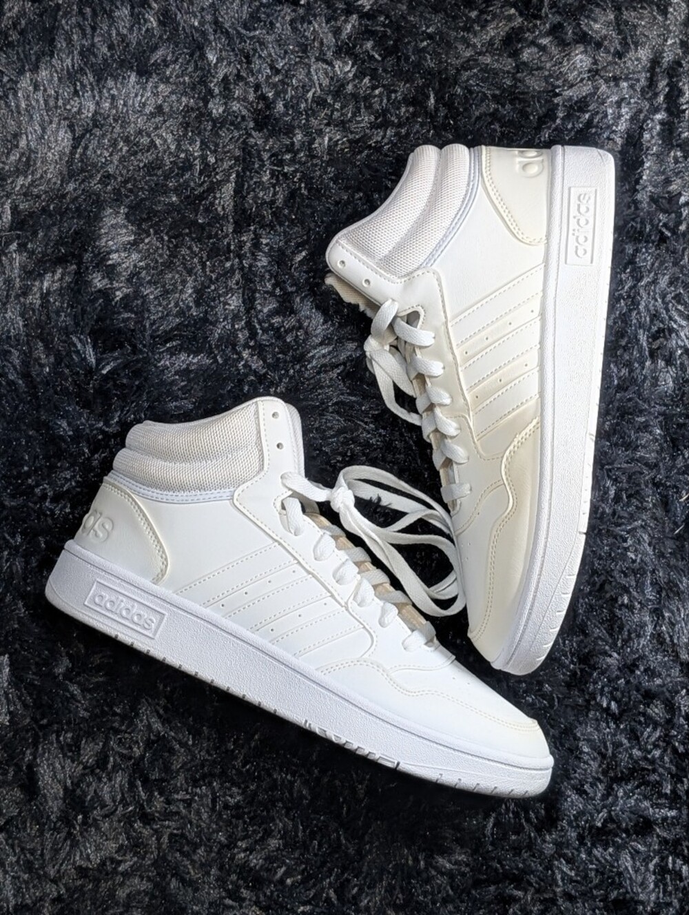 Women’s Adidas Hoops 3.0 Mid White High-Top Casual Court Shoes Size 9 (GW5457)